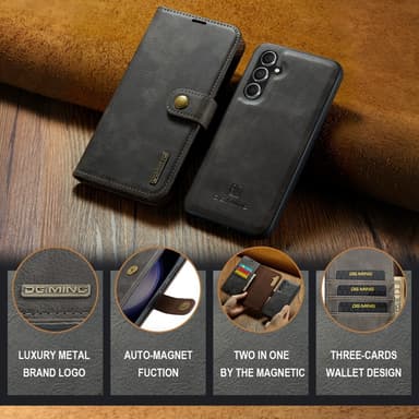 DG MING Samsung S23 FE 2-i-1 Magnet Plånboksfodral - Grå