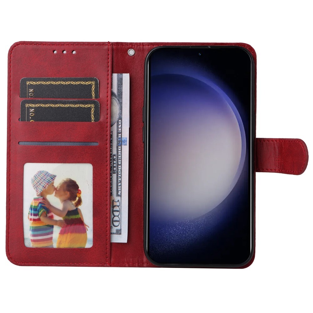 SKALO Samsung S24 PU-Läder Plånboksfodral - Röd