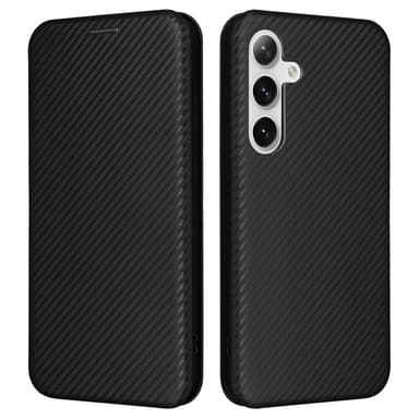 SKALO Samsung S24+ Carbon Fiber Plånboksfodral - Svart