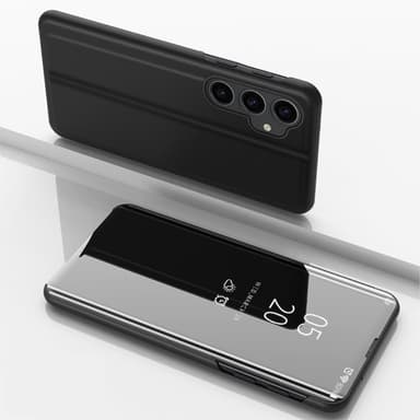 SKALO Samsung S23 FE Clear View Spegel fodral - Svart