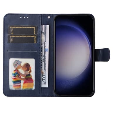 SKALO Samsung S24 PU-Läder Plånboksfodral - Blå
