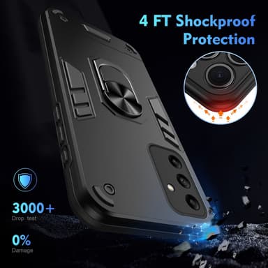 SKALO Samsung A05s 4G Armor Hybrid Metallring skal - Svart