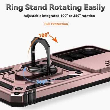 SKALO Samsung S24 Armor Hybrid Metallring Kameraslider - Roséguld