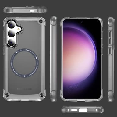 SKALO Samsung S24 Transparent TPU Magnet/Metall Skal - Svart