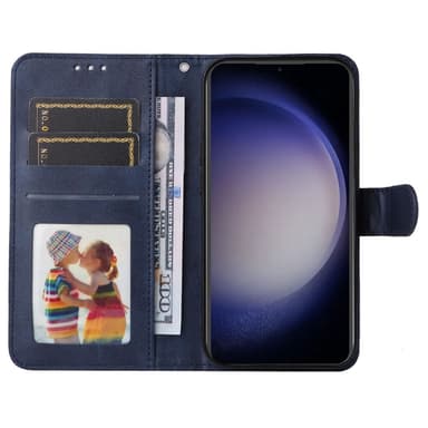 SKALO Samsung S23 FE PU-Läder Plånboksfodral - Blå