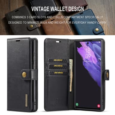 DG MING Samsung S24 Ultra 2-i-1 Magnet Plånboksfodral - Svart