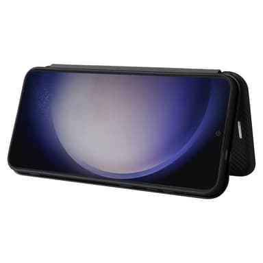 SKALO Samsung S24+ Carbon Fiber Plånboksfodral - Svart