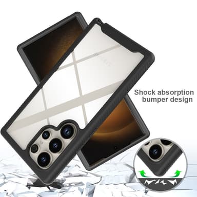 SKALO Samsung S24 Ultra Shockproof Clear Hybrid Skal - Svart