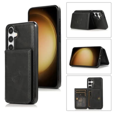 SKALO Samsung S24 PU Läder Skal med Plånbok - Svart