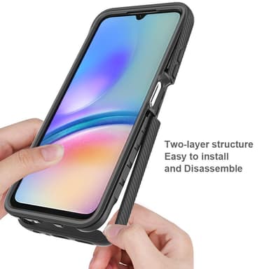 SKALO Samsung A05s 4G Shockproof Clear Hybrid Skal - Svart