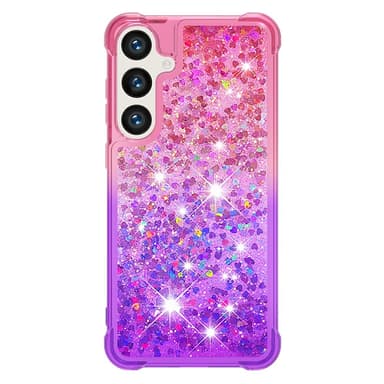 SKALO Samsung S24 Kvicksand Glitter Hjärtan TPU-skal - Rosa-Lila