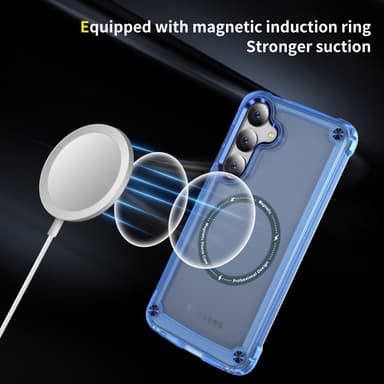 SKALO Samsung S24 Transparent TPU Magnet/Metall Skal - Blå