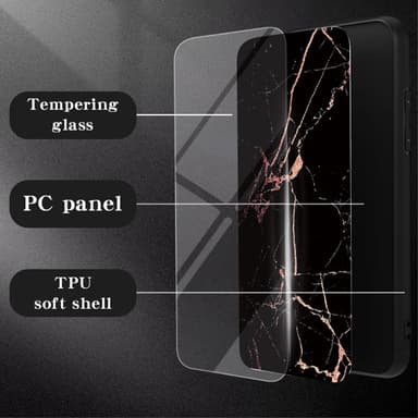 SKALO Samsung A05s 4G Marmor Härdat Glas TPU-skal - Motiv 1