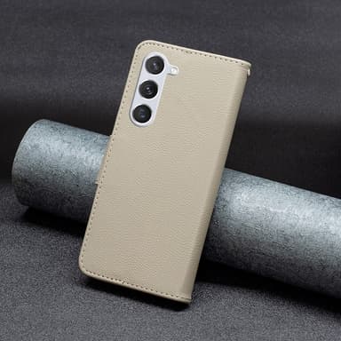 SKALO Samsung S24 Litchi Plånboksfodral - Grå
