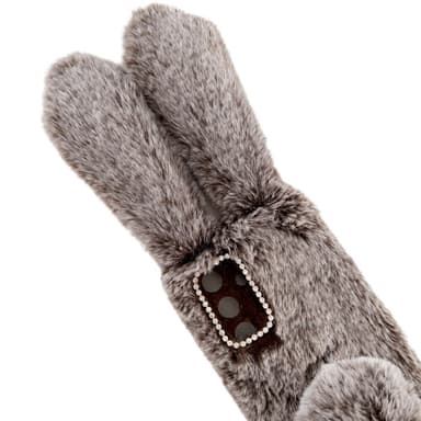 SKALO Samsung S24 3D Soft Furry Bunny Ears Skal - Vit