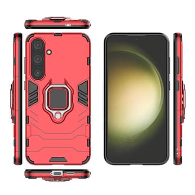 SKALO Samsung S24+ Armor Hybrid Metallring skal - Röd