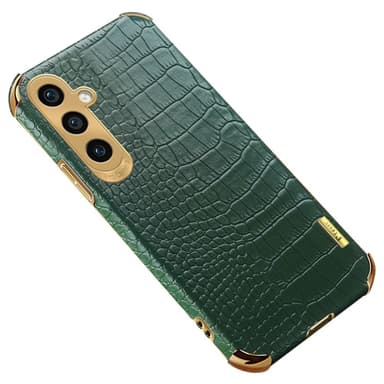 SKALO Samsung A05s 4G Krokodil Guldkant Skal - Grön