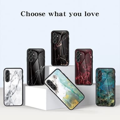 SKALO Samsung S24+ Marmor Härdat Glas TPU-skal - Motiv 5