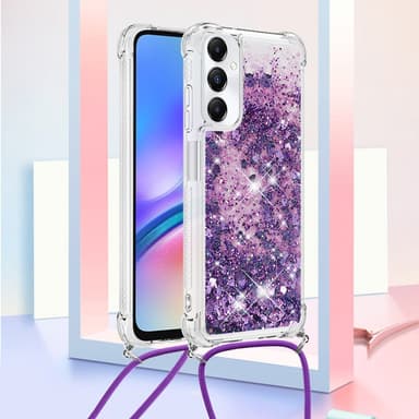 SKALO Samsung A05s 4G Kvicksand Glitter Mobilhalsband - Lila