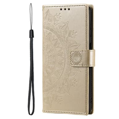 SKALO Samsung S24 Ultra Mandala Plånboksfodral - Guld