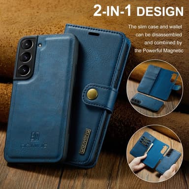 DG MING Samsung S24+ 2-i-1 Magnet Plånboksfodral - Blå