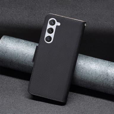 SKALO Samsung S24 Litchi Plånboksfodral - Svart