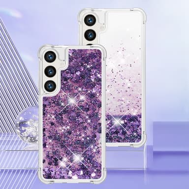 SKALO Samsung S24 Kvicksand Glitter Mobilhalsband - Lila