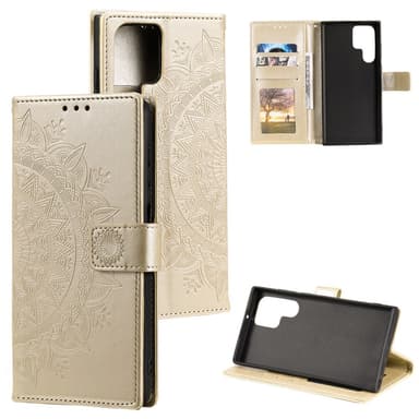 SKALO Samsung S24 Ultra Mandala Plånboksfodral - Guld