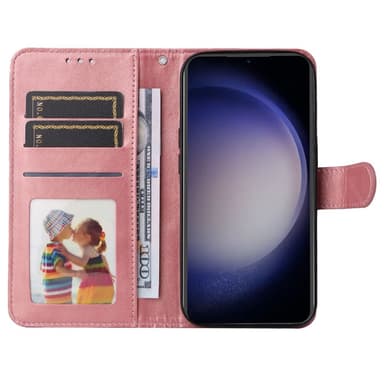SKALO Samsung S23 FE PU-Läder Plånboksfodral - Rosa