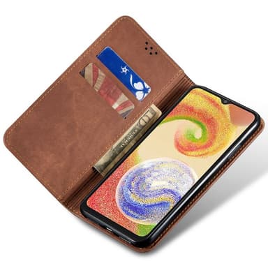 SKALO Samsung S24 Jeans Plånboksfodral - Brun