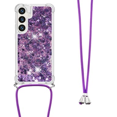 SKALO Samsung S24 Kvicksand Glitter Mobilhalsband - Lila