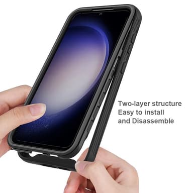 SKALO Samsung S23 FE Shockproof Clear Hybrid Skal - Svart