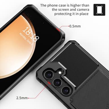 SKALO Samsung S24 Stöttåligt Skal med Plånbok - Svart