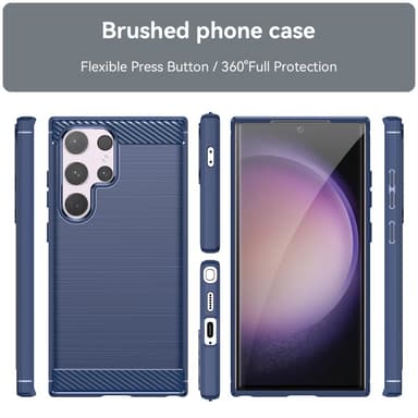 SKALO Samsung S24 Ultra Armor Carbon Stöttåligt TPU-skal - Blå