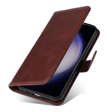 SKALO Samsung S23 FE PU-Läder Plånboksfodral - Brun