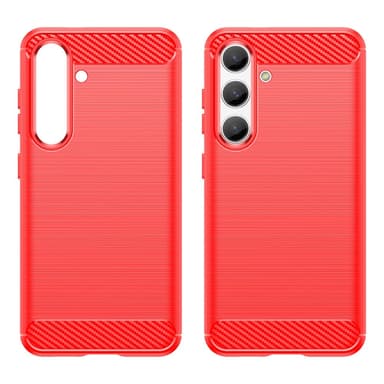 SKALO Samsung S24 Armor Carbon Stöttåligt TPU-skal - Röd