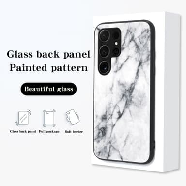 SKALO Samsung S24 Ultra Marmor Härdat Glas TPU-skal - Motiv 2