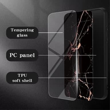 SKALO Samsung S24+ Marmor Härdat Glas TPU-skal - Motiv 5