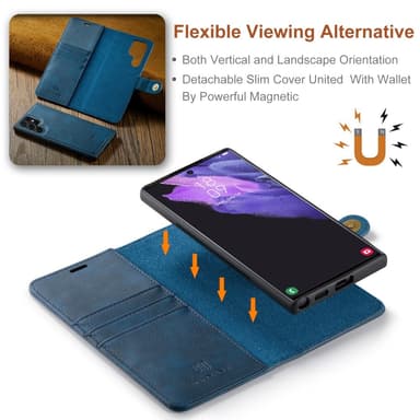 DG MING Samsung S24 Ultra 2-i-1 Magnet Plånboksfodral - Blå