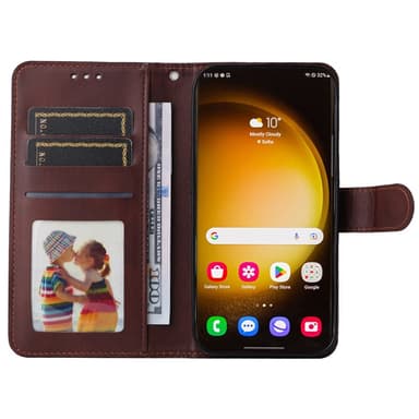 SKALO Samsung S24 Ultra PU-Läder Plånboksfodral - Brun