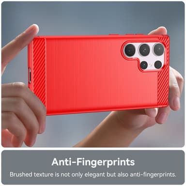 SKALO Samsung S24 Ultra Armor Carbon Stöttåligt TPU-skal - Röd