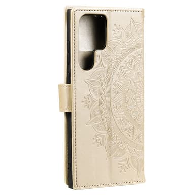 SKALO Samsung S24 Ultra Mandala Plånboksfodral - Guld