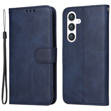 SKALO Samsung S24 PU-Läder Plånboksfodral - Blå