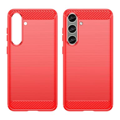 SKALO Samsung S24+ Armor Carbon Stöttåligt TPU-skal - Röd