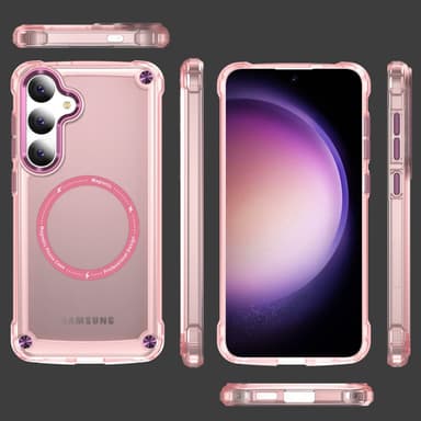 SKALO Samsung S24 Transparent TPU Magnet/Metall Skal - Rosa