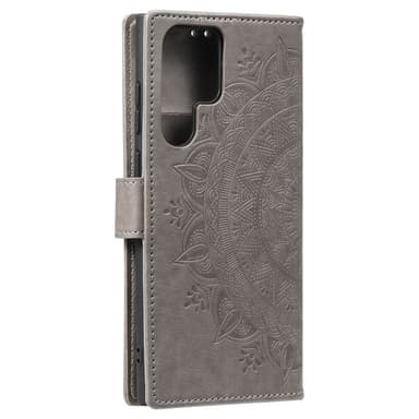 SKALO Samsung S24 Ultra Mandala Plånboksfodral - Grå