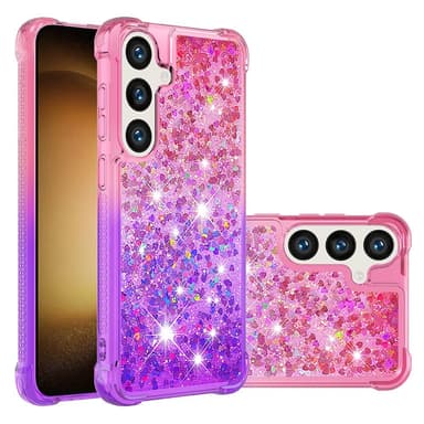SKALO Samsung S24 Kvicksand Glitter Hjärtan TPU-skal - Rosa-Lila