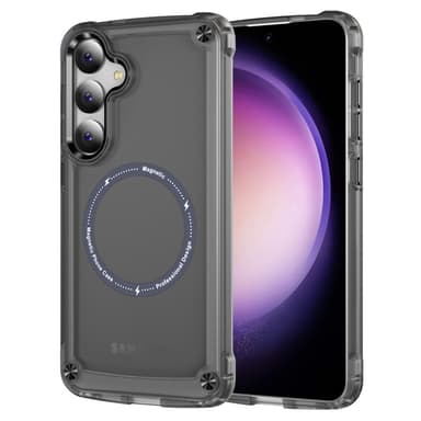 SKALO Samsung S24 Transparent TPU Magnet/Metall Skal - Svart