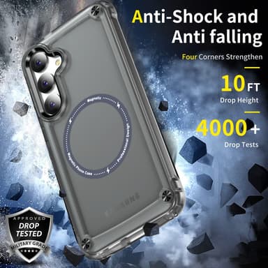 SKALO Samsung S24 Transparent TPU Magnet/Metall Skal - Svart