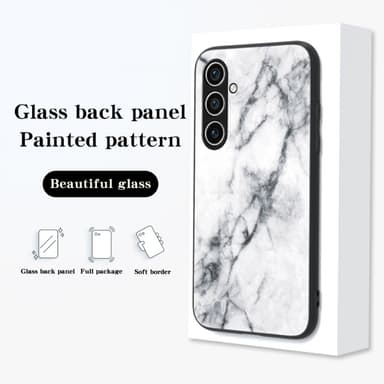SKALO Samsung S24+ Marmor Härdat Glas TPU-skal - Motiv 5